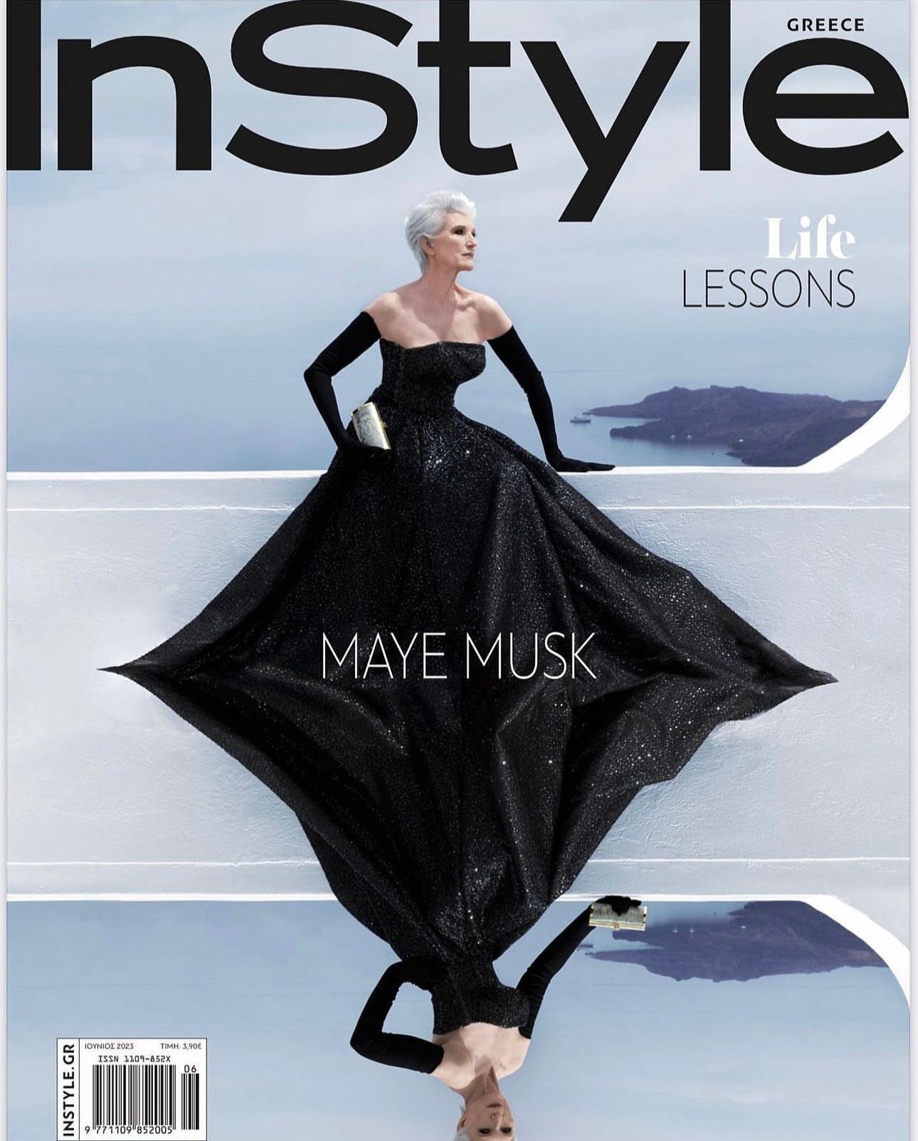 Maye Musk dressed in Caviar Couture for the cover of InStyle Magazine
