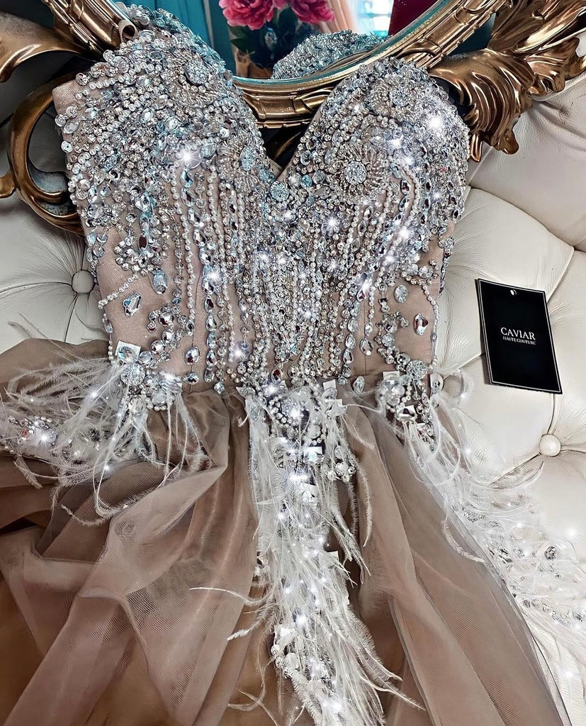 Crystal Feathers Princess Gown
